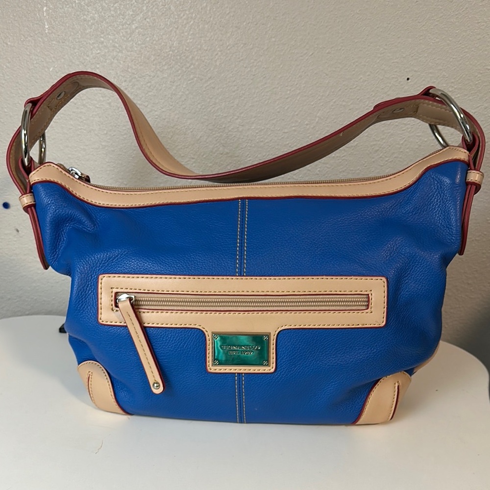 Tihnanello Blue and Tan Women's Bag genuine leather
